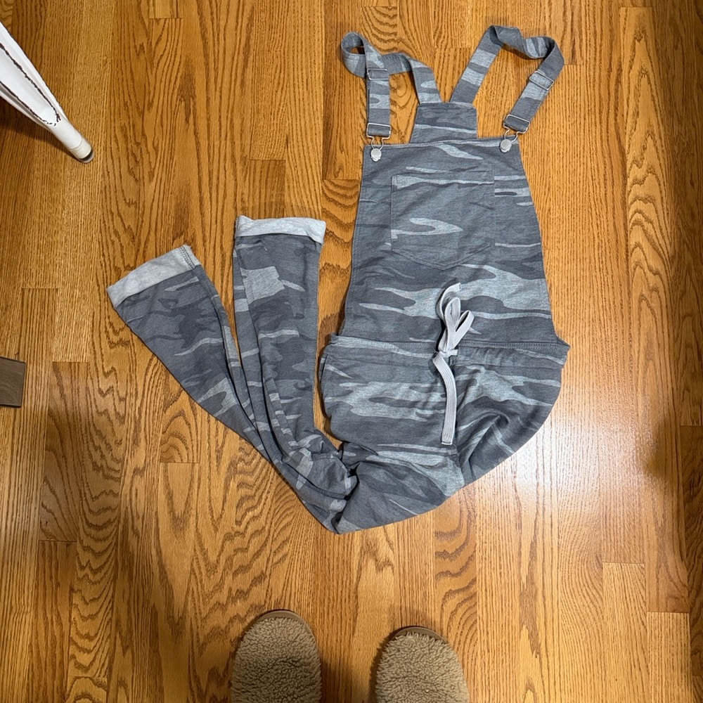 Z Supply Gray Camo Jumpsuit